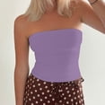 thumbnail image 5 of Womens Strapless Tube Top Bandeau Crop Tops Slim Fit Stretch Strapless Camisole Summer Casual Basic Solid Color Sleeveless Tank Top for Women, 5 of 9
