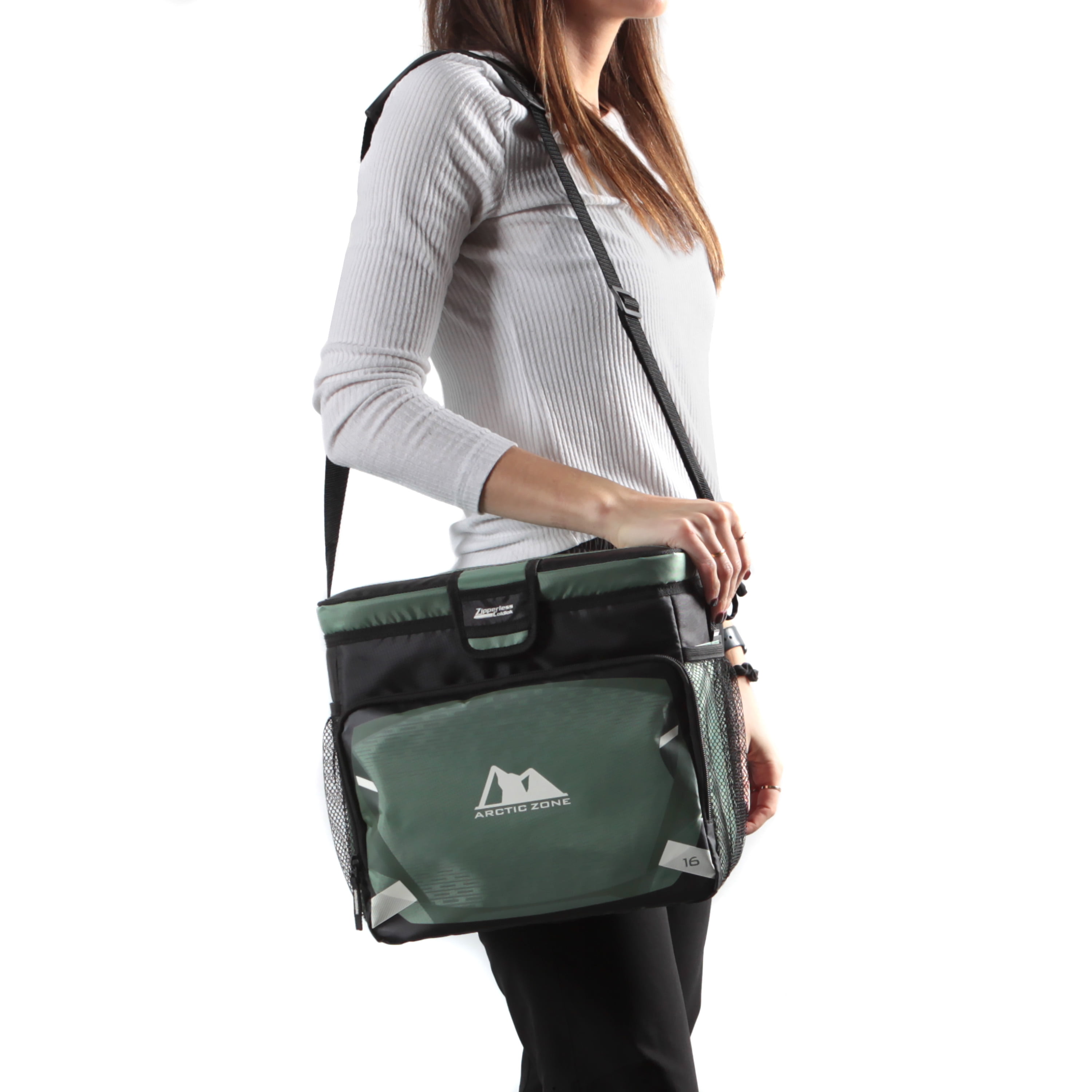 Arctic Zone 16 Can, 11 Quart Zipperless Soft Cooler, Green