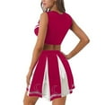 thumbnail image 3 of Riforla Cheerleading Student Sports Day Cheerleading Competition Dress Top Skirt Set Hot Pink XL, 3 of 5