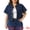 Dark Blue, variant on Women's Plus Classic Washed Cropped Denim Jacket 2X Light Blue