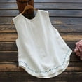 thumbnail image 3 of Dream Lifestyle Women Vest O Neck Soft Embroidery Decor Tank Top Streetwear for Daily Wear, 3 of 8
