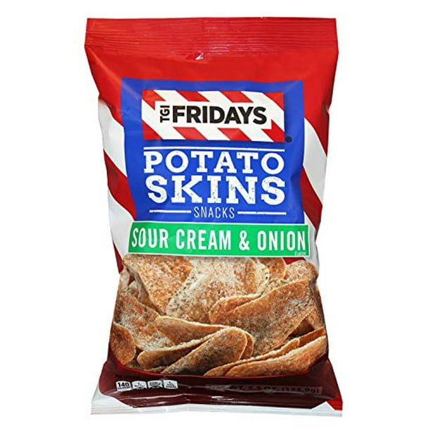 Tgi Fridays Potato Skins Snack Chips 5 5 Oz Bags Sour Cream Onion 6 Bags Walmart Com Walmart Com