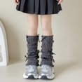 thumbnail image 2 of LIZENG Children's and Girls' Socks Set Autumn/Winter Bow Stacked Socks Long Tube Full Body Bow Ballet Style Knitted Leg Set, 2 of 8
