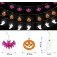 thumbnail image 2 of Cadena de luces decorativas, juego de 3 luces de hadas que funcionan con pilas, cadena de luces fantasma de murciélago de calabaza de 12 pies con 30 LED cada una para interiores/exteriores, fiestas, 2 of 5