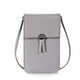 thumbnail image 1 of Bolsa de teléfono táctil para mujeres, bolso de hombro de cuero mini, transparente, gris claro, 1 of 2