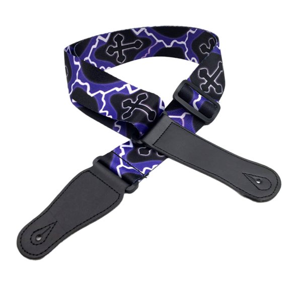 Correa ajustable para guitarra, diseño ancho y cómodo, accesorio duradero para instrumentos musicales, elegante diseño con motivos de llamas, perfectas actuaciones y