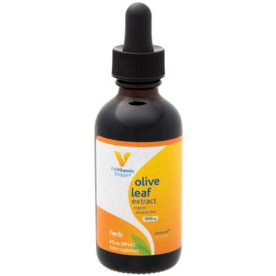 The Vitamin Shoppe Organic Olive Leaf Extract 1,000MG, Alcohol Free, Liquid Herbal Supplement That Supports a Healthy Immune System (2 Fluid Ounces (Ratings For Best Organic Liquid Vitamins And Minerals)