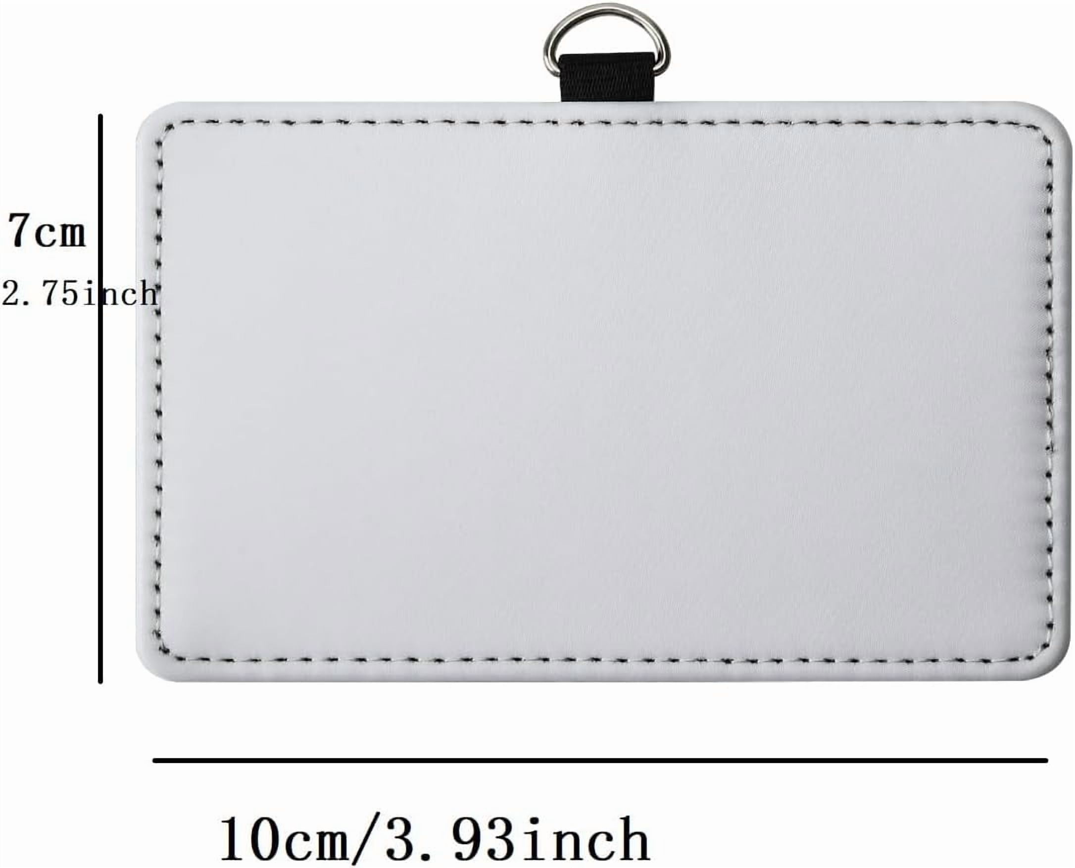 30 Pack Sublimation Blank PU Leather ID Badge Holder DIY Heat Transfer Print Horizontal ID Card Holders for Badges Waterproof Name Tag Holders for Coach Office Employees Students