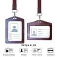 thumbnail image 3 of Pack of 2 Leather ID Card Holders, Vertical / Transverse ID Card Holders with ID Window, Work Name Card Badge case, 3 of 5
