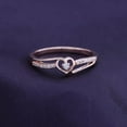 thumbnail image 2 of AFFY 0.10CT Natural White Diamond Bypass Heart Promise Ring for Women 14K Rose Gold over Silver-7, 2 of 6