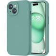 thumbnail image 1 of Silicona Suave, Protección Completa de la Cámara, 8 Ft a Prueba de Caídas, Forro Suave - para iPhone 15, Verde Pino, 1 of 7