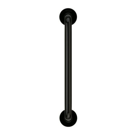 PONTE GIULIO Contractor Series Straight Vinyl Coated Grab Bar With Safety Grip and Cover Flange - 1 1/4" Diameter-Size:18"