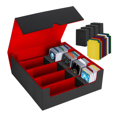 thumbnail image 2 of 2X Trading Card Storage Box,4 Rows Card Deck Case ,Magnetic Closure Card Box for Game Cards Black&Red,2 x card box 8 x Sponges 48 x card separators (Random Color, don't accept the specified color), 2 of 6