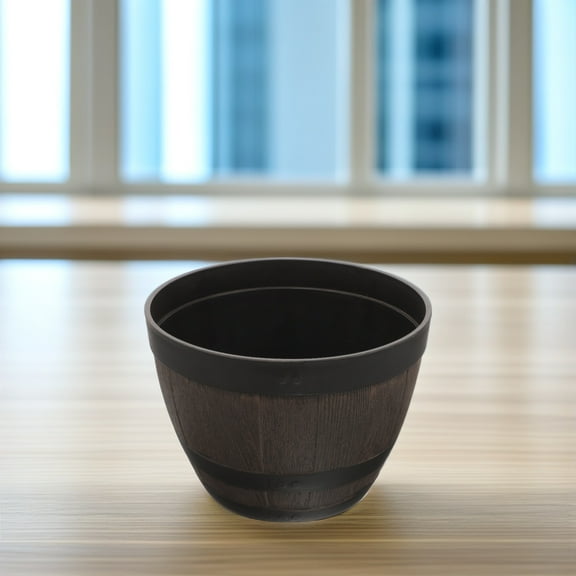 HONMEET Large Outdoor Plastic Flower Pot Shaped Planter Black Garden Container