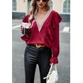 thumbnail image 6 of Women's casual bohemian V-neck long-sleeved ruffle sleeve blouse loose shirts, 6 of 6