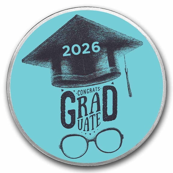 2026 1 oz Silver Colorized Round - APMEX (Congrats Graduate)