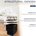 thumbnail image 7 of 13 Gallon Trash Can Kitchen Trash Can with Lid High Capacity Garbage Can Stainless Steel Trash Can Automatic Trash Can Motion Sensor Trash Bin for Kitchen Bedroom Office, Black, 7 of 7