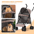 thumbnail image 5 of Magshion Foldable Lightweight Pet Trolley for Pet Cats & Dogs, 4 Wheel, Leopard Print, 5 of 9