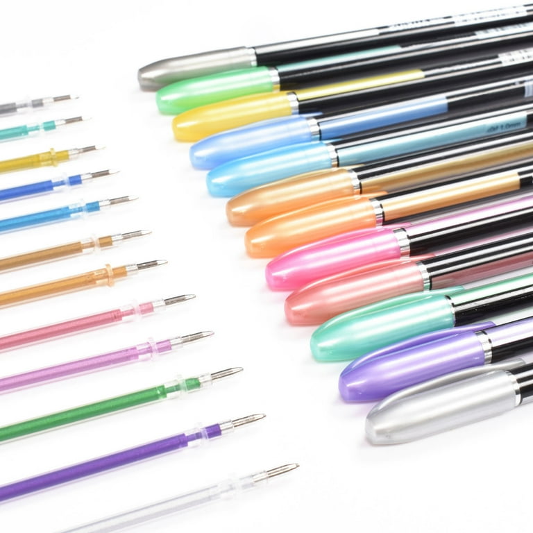 Gel Ink Pens Set 1.0mm Fine Tip Gel Pens Set Quick Drying Reusable Gel Pen  with Multi Colored for Kids and Adults Journal Draw Sketch Planner Note