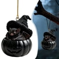 thumbnail image 2 of Cute Forest Animal Pumpkin Ornaments, Acrylic Woodland Animals Halloween Ornaments,Hanging Witch Hat & Jack-O'-Lantern Pendant for Halloween Tree,Home and Party Decor(G), 2 of 7