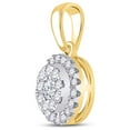 thumbnail image 2 of 10kt Yellow Gold Womens Round Diamond Cluster Pendant 1/4 Cttw, 2 of 2