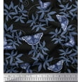 thumbnail image 1 of Soimoi Modal Satin Fabric Dot,Leaves & Butterfly Printed Craft Fabric by the Yard 42 Inch Wide, 1 of 1
