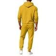thumbnail image 4 of Hogleaql Sweat Suits for Men 2 Piece Hoodie and Sweatpants Solid Color Sweat Hoodie Jogging Athletic Pants Set Relaxed Fit Winter Suits with Pockets Yellow 3XL, 4 of 6