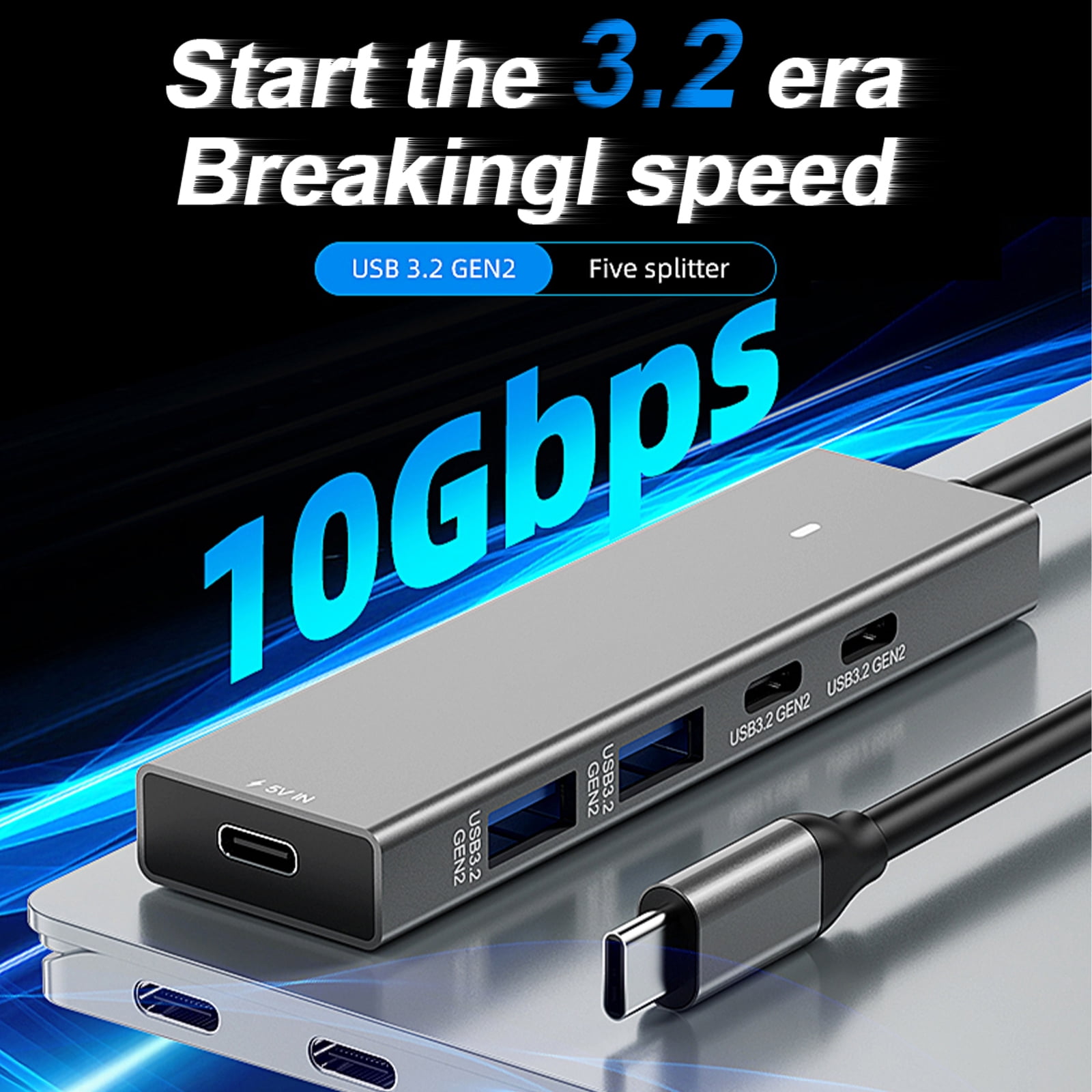 5in 1 USB C Hub with Fast Data Transfer UsbC Docking Station Improve Device Connection