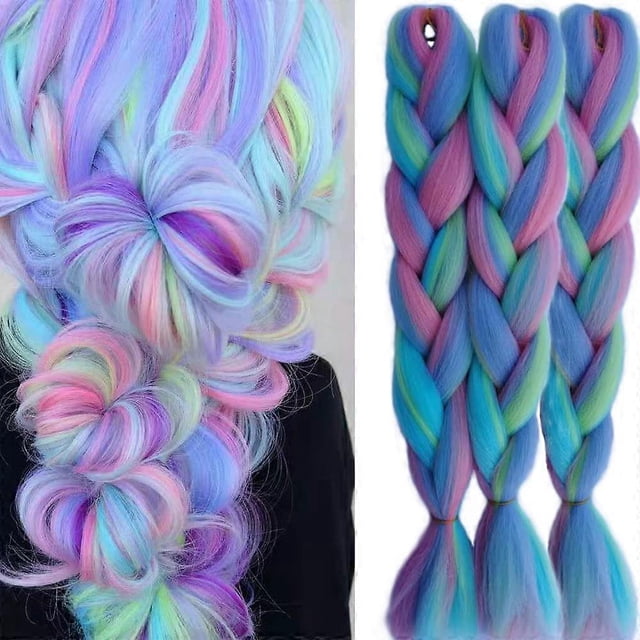 Extensiones de cabello sintético Jumbo Braiding de 48 pulgadas con efecto degradado para trenzas de caja y ganchillo (3 unidades)