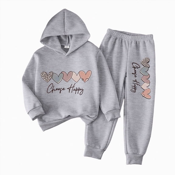 Toddler Baby Boy Girl Fall Clothes Long Sleeve Hoodie Sweatshirts Pants Set Winter Outfits 6-12 Months 12-24 Months 2t 3t 4t 5t 6t 7t 8t 9t Children(Grey,3-4 Years)
