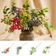 thumbnail image 1 of Cheer.US 3 piezas de flores artificiales flocadas de plástico, bayas falsas, plantas para bodas, ramos de novia para interiores y exteriores, hogar, cocina, oficina, centros de mesa, decoración, 1 of 7