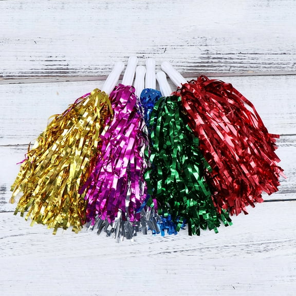 Kesenlong pompoms 12pcs Straight Handle Cheering Poms Spirited Fun Cheerleading Kit Cheer Props for Performance Competition Cheering Sports Events