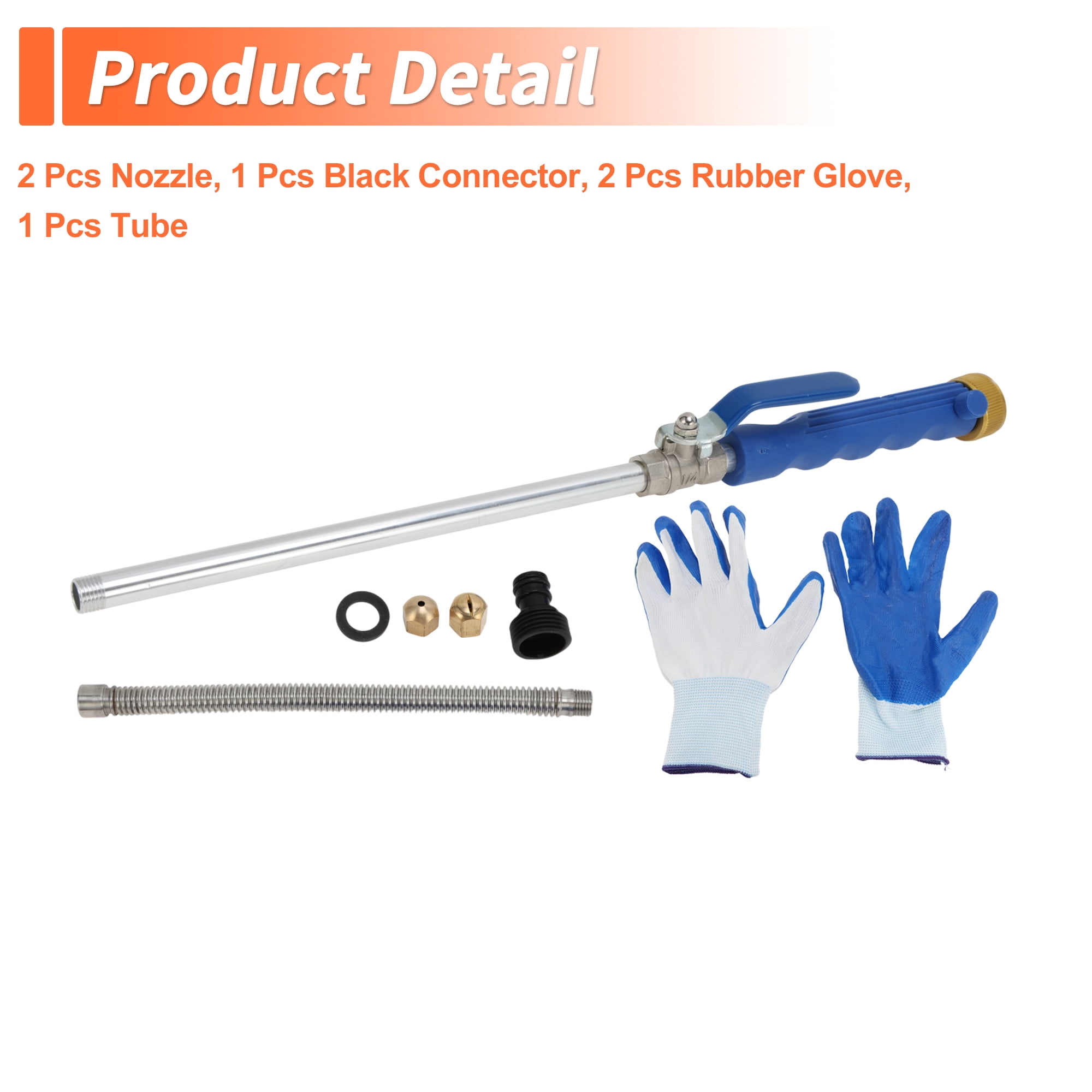 Unique Bargains Heavy Duty Water Hose Nozzle High Pressure Car Garden Hose Nozzle Adjustable Hand Sprayer for Gardening Vehicle Outdoor Washer Pet Showering Aluminum Alloy Copper TPR Blue