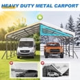 thumbnail image 4 of Heynemo 20x20 ft Metal Carport with Updated Enhanced Base, Heavy Duty Outdoor Carport for Car, Truck, Boat, Tractors, Party, Grey, 4 of 11