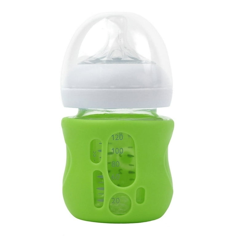 Olababy Silicone Sleeve for Avent Natural Glass Bottles (4 oz, Green)