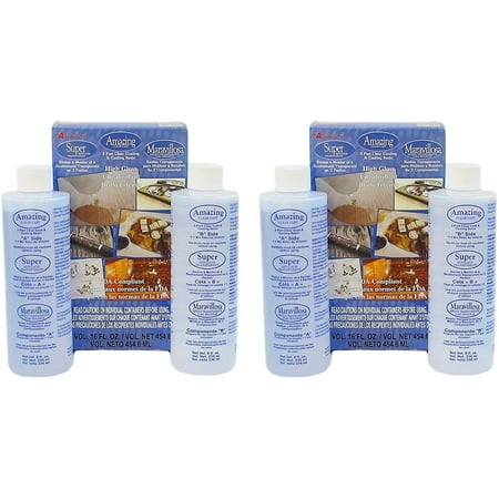 Alumilite Amazing Clear cast epoxy Resin 16 Ounces Part A and Part B 8oz Each Bottle Per Box 2 Pack