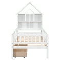 Bellemave Twin Toddler Bed with House Shaped Bookcase Headboard and
