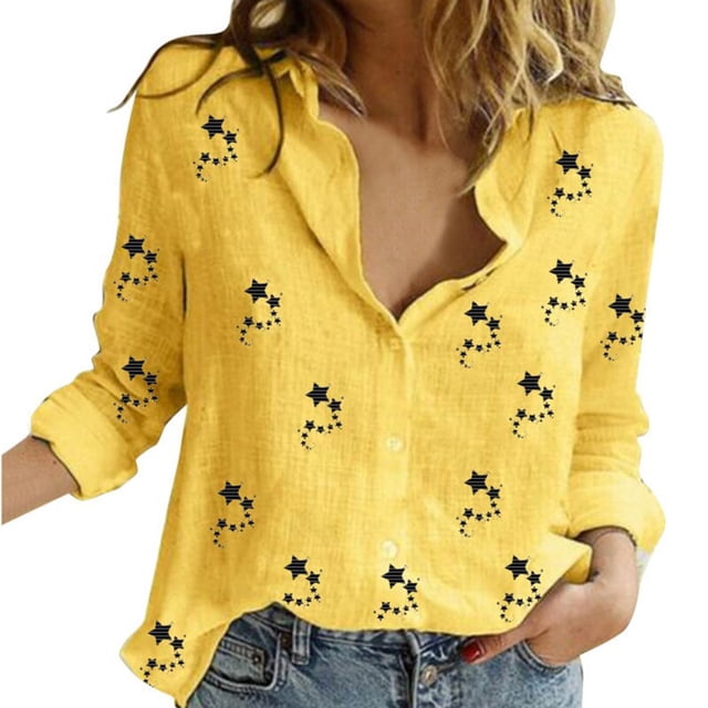 Camisas elegantes de lino y algodón para mujer, blusas informales con botones sólidos y solapa, blusas sueltas de manga larga para primavera y verano, Blusas tipo túnica Tan Jianjun unisex