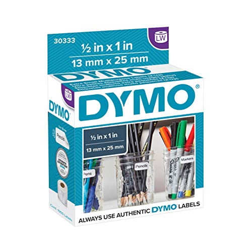 1 roll of 1,000 DYMO LW Extra-Small Multi-Purpose Labels for LabelWriter Label Printers 30333 White 1/2 x 1