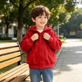 thumbnail image 6 of Sevevn Kids Boys Girls Fleece Zip Up Hooded Jacket Raglan Sleeve Solid Color Lightweight Hoodie Coat with Pockets Casual Outerwear, 6 of 9