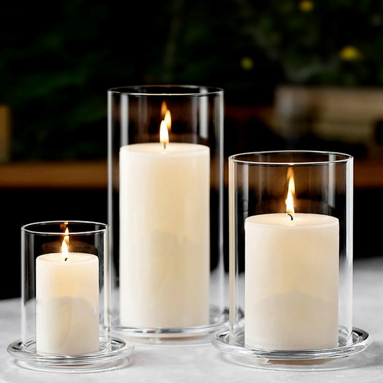 Monyance Clear Glass Candle Shades Glass Candle Cover Candle