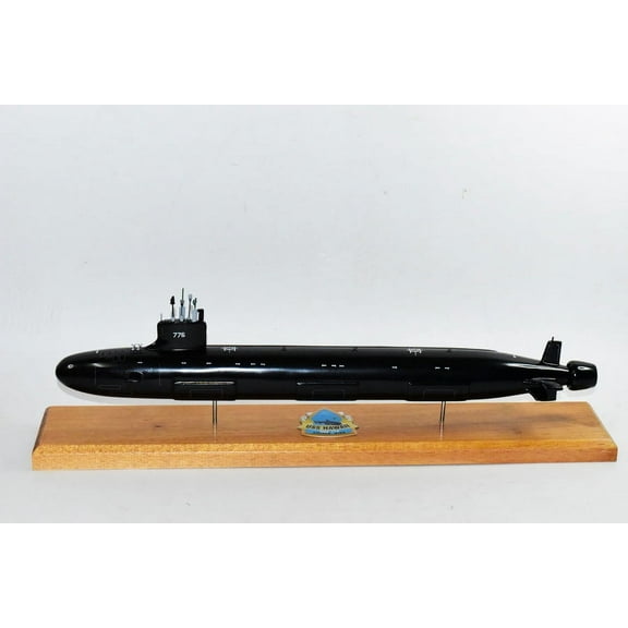 USS Hawaii (SSN-776) Submarine Model, US Navy, 20 Scale Model, Mahogany, Virginia Class Block I