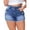Royal Blue-032, variant on Women Plus Size Jean Shorts Sexy Stretchy High Waisted Frayed Raw Hem Denim Shorts Royal Blue 18W