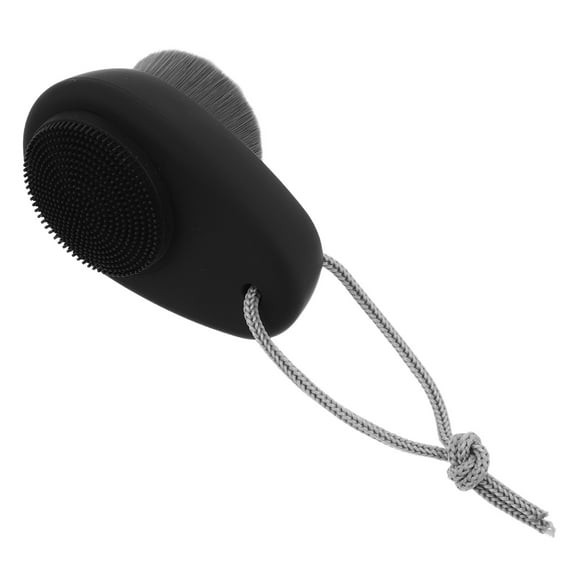 unbranded Cepillo Limpiador Facial Negro De Silicona Para Exfoliación Y Masaje Reafirmante