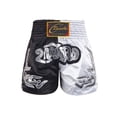 thumbnail image 2 of Lejafay Kids Boys Quick Dry Boxing Shorts Youth Boxing Trunk Muay Thai Shorts Martial Arts Kickboxing Black&White S/140, 2 of 2