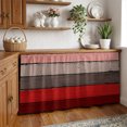 thumbnail image 3 of Red Grey Cabinet Curtain 32"Wx55"L, Dustproof Pantry Door Curtain with Self Adhesive Tape, Vintage Stripe Farmhouse Wood Grain Ombre Tall Storage Cover Privacy Drape for Bathroom Kitchen Laundry Room, 3 of 9