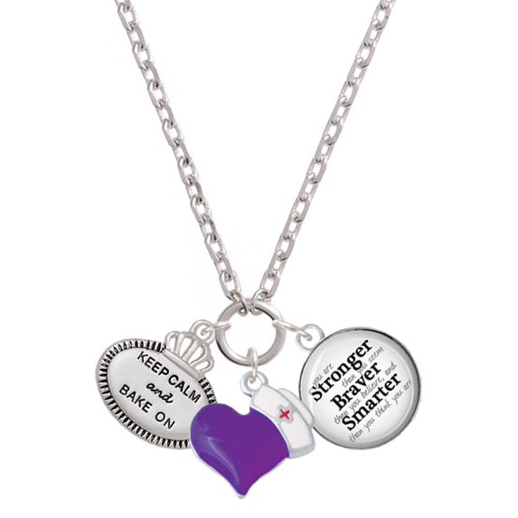 Delight Jewelry Keep Calm and Bake On - Purple Heart Nurse Strong Zoe Necklace
