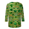 thumbnail image 6 of HOMBOM Womens St.Patricks Day Shirts Spring Irish Graphic Tees Shamrock Print 3/4 Sleeve Funny Multicolor Crewneck Tops for Women, 6 of 8