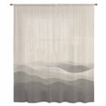 thumbnail image 2 of Grey Beige Ombre Sheer Curtains 54 Inches Long, Minimalist Ocean Waves Linen Light Filering Curtains, Breathable Simi Curtain Privacy Drapes for Kitchen Bathroom Nursery Small Window Treatment, 2 of 9