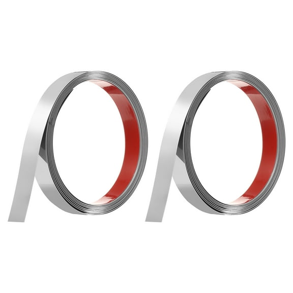 2 Pack Stainless Steel Wall Molding Trim, 10Ft x 0.79 Inch, Peel and Stick Metal Trim, Self-Adhesive Mirror Trim, Mirrored Silver